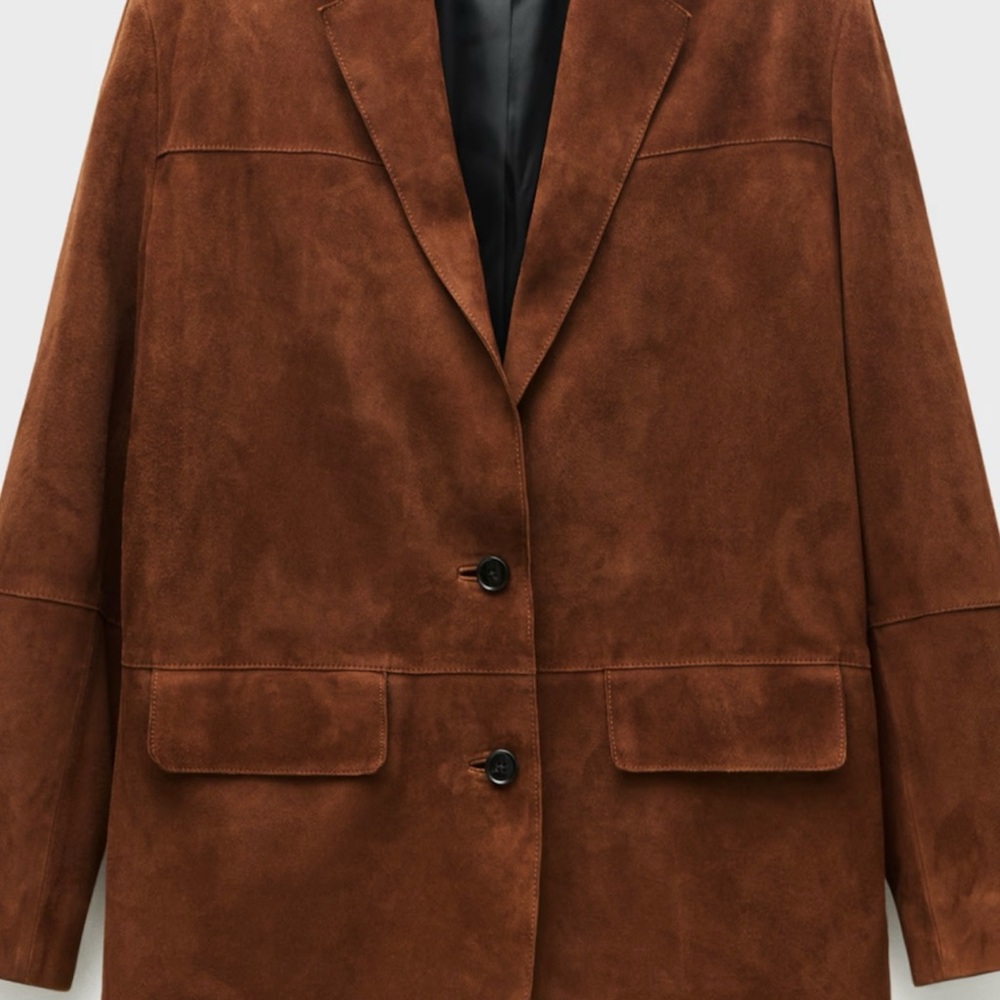 Mango Brown Leather Jacket - Picture 2 of 15